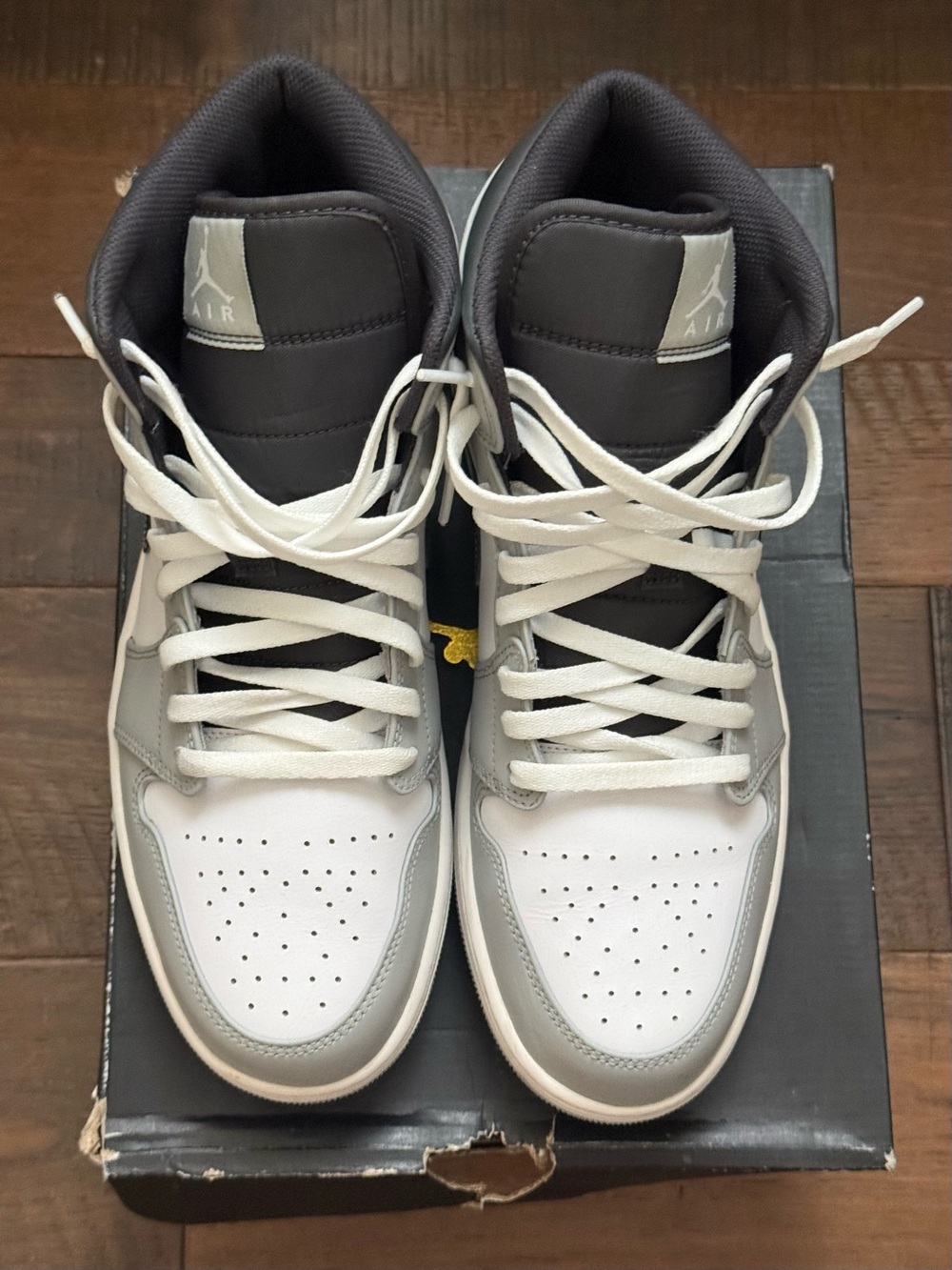 Jordan Men’s High-Top Sneakers in White & Gray